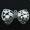 Pendant, Zinc Alloy Jewelry Findings, Lead-free, Bowknot 34x19mm, Sold by Bag
