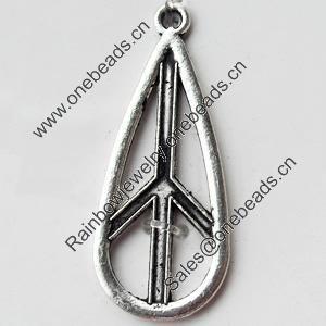 Pendant, Zinc Alloy Jewelry Findings, Lead-free, 14x33mm, Sold by Bag