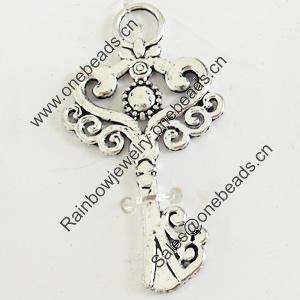 Pendant, Zinc Alloy Jewelry Findings, Lead-free, 18x33mm, Sold by Bag