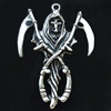 Pendant, Zinc Alloy Jewelry Findings, Lead-free, 38x54mm, Sold by Bag