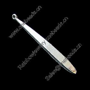 Pendant, Zinc Alloy Jewelry Findings, Lead-free, 4x48mm, Sold by Bag