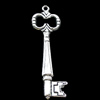 Pendant, Zinc Alloy Jewelry Findings, Lead-free, Key 12x53mm, Sold by Bag
