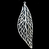 Pendant, Zinc Alloy Jewelry Findings, Lead-free, Leaf 28x92mm, Sold by Bag