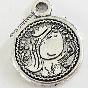 Pendant, Zinc Alloy Jewelry Findings, Lead-free, 16x21mm, Sold by Bag