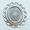 Zinc Alloy Cabochons Settings, Lead-free, Outside diameter:60x68mm, Interior diameter:31x40mm, Sold by Bag