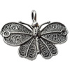 Pendant, Zinc Alloy Jewelry Findings, Lead-free, Butterfly, 42x31mm, Sold by Bag