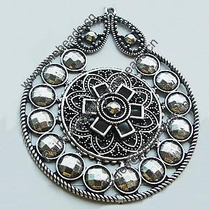 Pendant, Zinc Alloy Jewelry Findings, Lead-free, 62x75mm, Sold by Bag