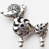 Pendant, Zinc Alloy Jewelry Findings, Lead-free, Dog, 40mm, Sold by Bag