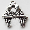 Pendant, Zinc Alloy Jewelry Findings, Lead-free, 17x18mm, Sold by Bag