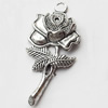 Pendant, Zinc Alloy Jewelry Findings, Lead-free, Flower, 20x45mm, Sold by Bag
