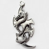 Pendant, Zinc Alloy Jewelry Findings, Lead-free, 19x43mm, Sold by Bag