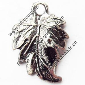 Pendant, Zinc Alloy Jewelry Findings, Lead-free, Leaf, 11x20mm, Sold by Bag