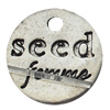Pendant, Zinc Alloy Jewelry Findings, Lead-free, 11mm, Sold by Bag