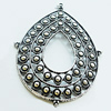 Pendant, Zinc Alloy Jewelry Findings, Lead-free, Teardrop 50x68mm, Sold by Bag
