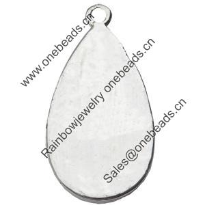 Pendant, Zinc Alloy Jewelry Findings, Lead-free, Teardrop, 16x31mm, Sold by Bag