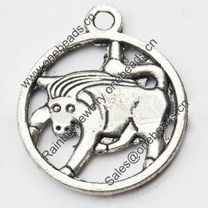 Pendant, Zinc Alloy Jewelry Findings, Lead-free, 17x22mm, Sold by Bag