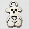 Pendant, Zinc Alloy Jewelry Findings, Lead-free, Bear, 8x13mm, Sold by Bag