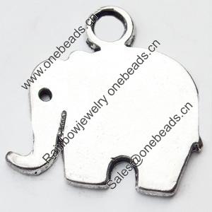 Pendant, Zinc Alloy Jewelry Findings, Lead-free, elephant, 25x26mm, Sold by Bag