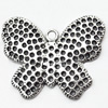Pendant, Zinc Alloy Jewelry Findings, Lead-free, Buttefly, 39x32mm, Sold by Bag