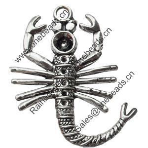 Pendant, Zinc Alloy Jewelry Findings, Lead-free, 28x39mm, Sold by Bag