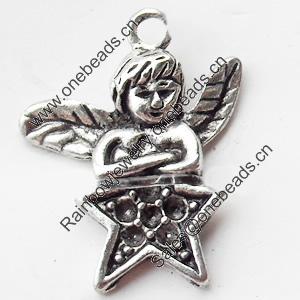 Pendant, Zinc Alloy Jewelry Findings, Lead-free, 16x19mm, Sold by Bag