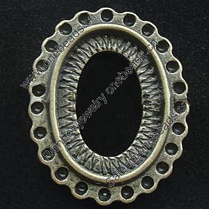 Zinc Alloy Cabochons Settings, Lead-free, Outside diameter:20x25mm, Interior diameter:13x18mm, Sold by Bag