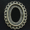 Zinc Alloy Cabochons Settings, Lead-free, Outside diameter:20x25mm, Interior diameter:13x18mm, Sold by Bag