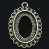 Zinc Alloy Pendant Settings, Lead-free, Outside diameter:20x29mm, Interior diameter:13x18.7mm, Sold by Bag