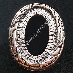 Zinc Alloy Cabochons Settings, Lead-free, Outside diameter:18x22mm, Interior diameter:13x18mm, Sold by Bag