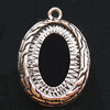 Zinc Alloy Pendant Settings, Lead-free, Outside diameter:18x26mm, Interior diameter:13x18mm, Sold by Bag