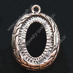 Zinc Alloy Pendant Settings, Lead-free, Outside diameter:18x26mm, Interior diameter:13x18mm, Sold by Bag