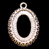 Zinc Alloy Pendant Settings, Lead-free, Outside diameter:20x30mm, Interior diameter:15x21mm, Sold by Bag