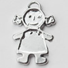 Pendant, Zinc Alloy Jewelry Findings, Lead-free, 17x26mm, Sold by Bag