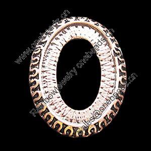 Zinc Alloy Cabochons Settings, Lead-free, Outside diameter:20x26mm, Interior diameter:15x21mm, Sold by Bag