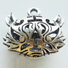 Hollow Bali Pendant Zinc Alloy Jewelry Findings, Leaf-free, Tiger Head 24x22mm, Sold by Bag