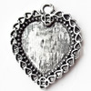 Zinc Alloy Pendant Settings, Lead-free, 21x25mm, Sold by Bag