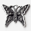 Pendant, Zinc Alloy Jewelry Findings, Lead-free, Butterfly, 24x20mm, Sold by Bag