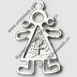Pendant, Zinc Alloy Jewelry Findings, Lead-free, 14x23mm, Sold by Bag