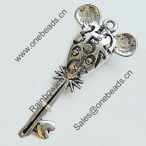 Hollow Bali Pendant Zinc Alloy Jewelry Findings, Leaf-free, 34x49mm, Sold by Bag