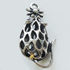 Hollow Bali Pendant Zinc Alloy Jewelry Findings, Leaf-free, Animal 16x29mm, Sold by Bag