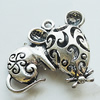 Hollow Bali Pendant Zinc Alloy Jewelry Findings, Leaf-free, Animal 27x25mm, Sold by Bag