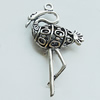 Hollow Bali Pendant Zinc Alloy Jewelry Findings, Leaf-free, Animal 28x47mm, Sold by Bag