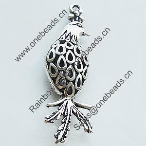 Hollow Bali Pendant Zinc Alloy Jewelry Findings, Leaf-free, Animal 13x47mm, Sold by Bag