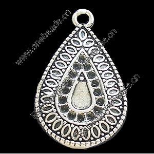 Pendant, Zinc Alloy Jewelry Findings, Lead-free, Teardrop 20x33mm, Sold by Bag