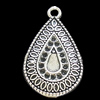 Pendant, Zinc Alloy Jewelry Findings, Lead-free, Teardrop 20x33mm, Sold by Bag