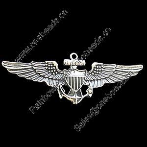 Pendant, Zinc Alloy Jewelry Findings, Lead-free, 65x23mm, Sold by Bag