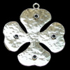 Pendant, Zinc Alloy Jewelry Findings, Lead-free, Flower 40x43mm, Sold by Bag