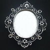 Zinc Alloy Cabochons Settings, Lead-free, Outside diameter:40x49mm, Interior diameter:22x31mm, Sold by Bag