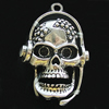 Pendant, Zinc Alloy Jewelry Findings, Lead-free, Skeleton 26x37mm, Sold by Bag