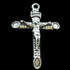 Pendant, Zinc Alloy Jewelry Findings, Lead-free, Cross 27x39mm, Sold by Bag